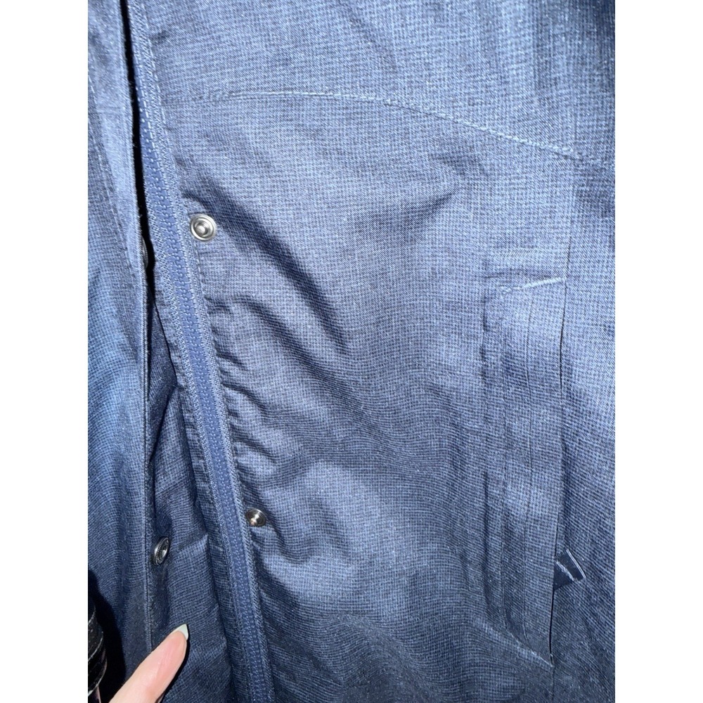Eddie Bauer Weatheredge Rain Coat Hooded Blue Gray Women's M Zipper & Snap Close - Picture 4 of 6